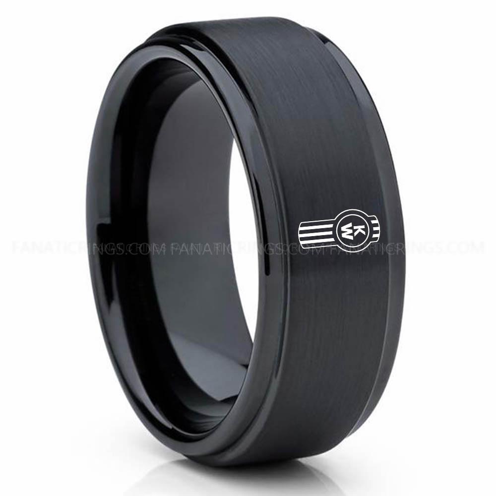 KW Black Kenworth Ring, Kenworth Trucks Ring, Trucker Ring, Kenworth Wedding Band, Kenworth Wedding Ring - Image 1