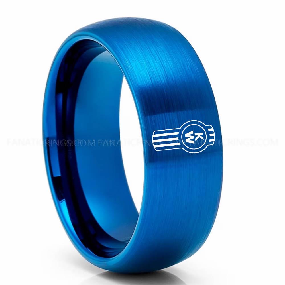 KW Blue Kenworth Ring, Kenworth Trucks Ring, Trucker Ring, Kenworth Wedding Band, Kenworth Wedding Ring - Image 1