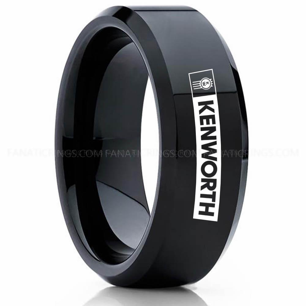 Kenworth Black 2 Kenworth Ring, Kenworth Trucks Ring, Trucker Ring, Kenworth Wedding Band, Kenworth Wedding Ring - Image 1