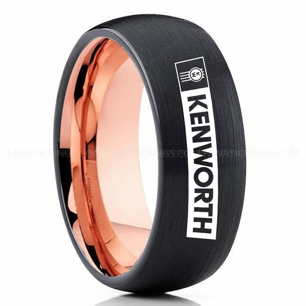 Kenworth Black Pink 2 Kenworth Ring, Kenworth Trucks Ring, Trucker Ring, Kenworth Wedding Band, Kenworth Wedding Ring - Image 1