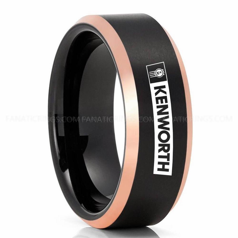 Kenworth Black Pink 3 Kenworth Ring, Kenworth Trucks Ring, Trucker Ring, Kenworth Wedding Band, Kenworth Wedding Ring - Image 1