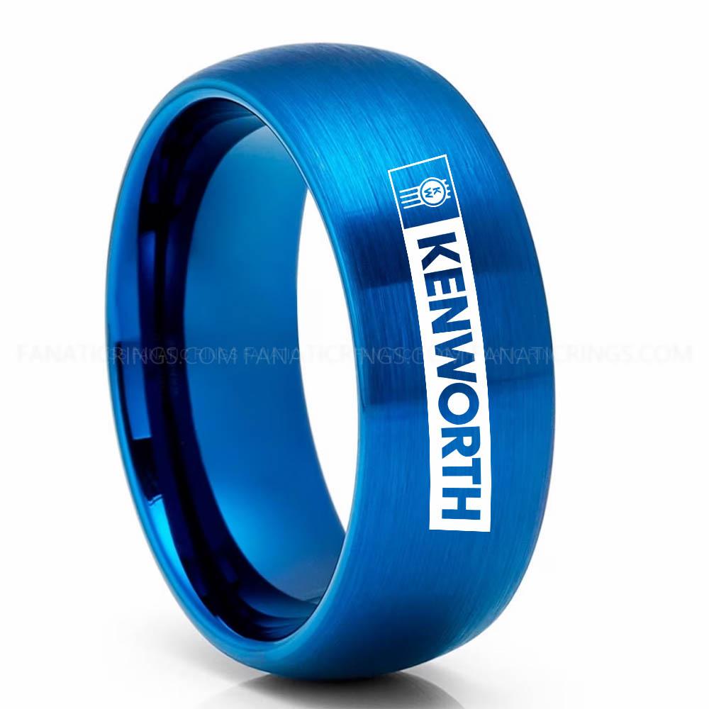 Kenworth Blue Kenworth Ring, Kenworth Trucks Ring, Trucker Ring, Kenworth Wedding Band, Kenworth Wedding Ring - Image 1