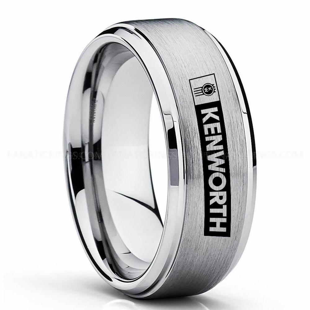 Kenworth Silver 2 Kenworth Ring, Kenworth Trucks Ring, Trucker Ring, Kenworth Wedding Band, Kenworth Wedding Ring - Image 1