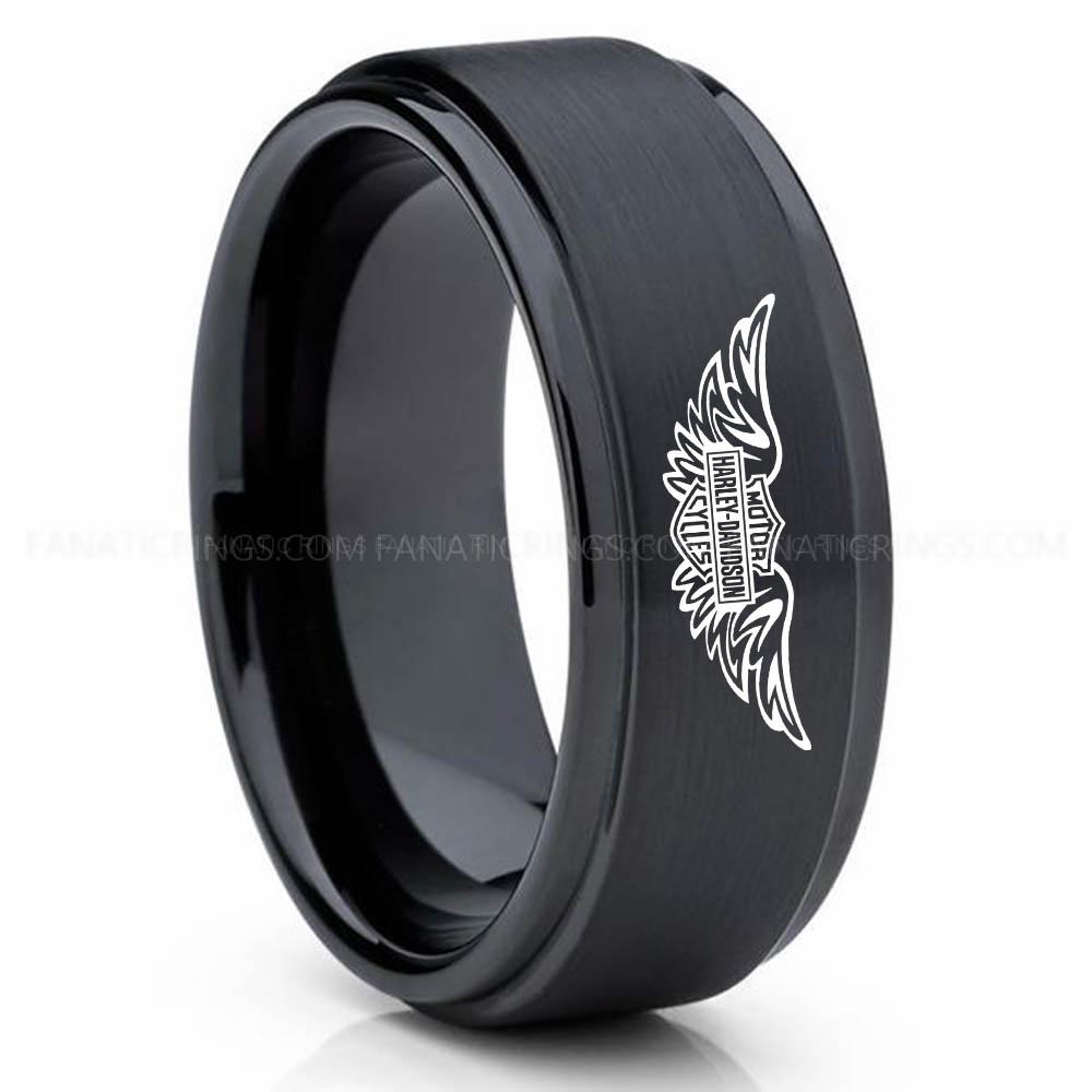 MHDC 2 Black 3 Harley-Davidson Ring, Harley-Davidson Motorcycle Ring, Harley-Davidson Ring, Harley-Davidson Wedding Band, Harley-Davidson Wedding Ring - Image 1