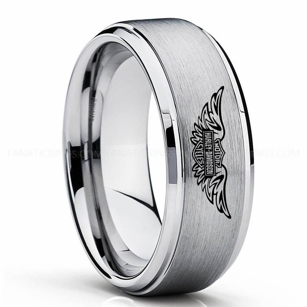 MHDC 2 Silver 2 Harley-Davidson Ring, Harley-Davidson Motorcycle Ring, Harley-Davidson Ring, Harley-Davidson Wedding Band, Harley-Davidson Wedding Ring - Image 1
