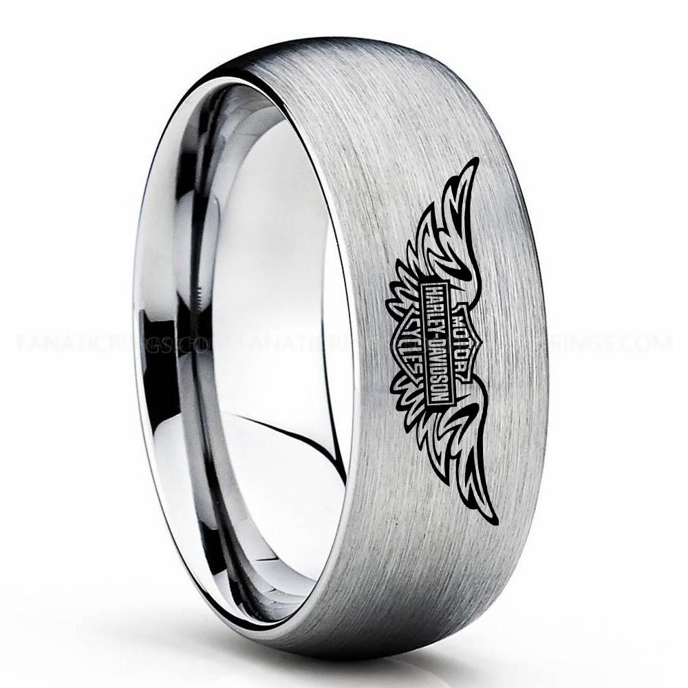 MHDC 2 Silver 3 Harley-Davidson Ring, Harley-Davidson Motorcycle Ring, Harley-Davidson Ring, Harley-Davidson Wedding Band, Harley-Davidson Wedding Ring - Image 1