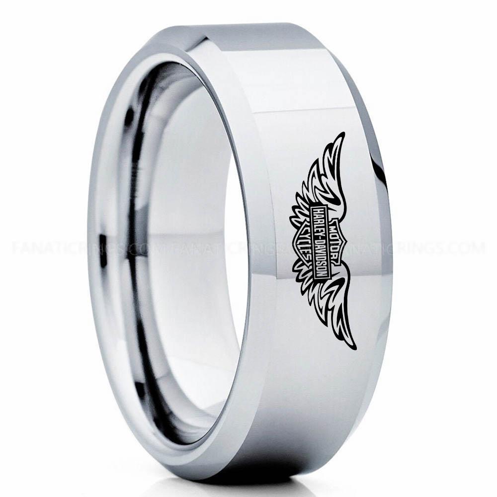 MHDC 2 Silver Harley-Davidson Ring, Harley-Davidson Motorcycle Ring, Harley-Davidson Ring, Harley-Davidson Wedding Band, Harley-Davidson Wedding Ring - Image 1