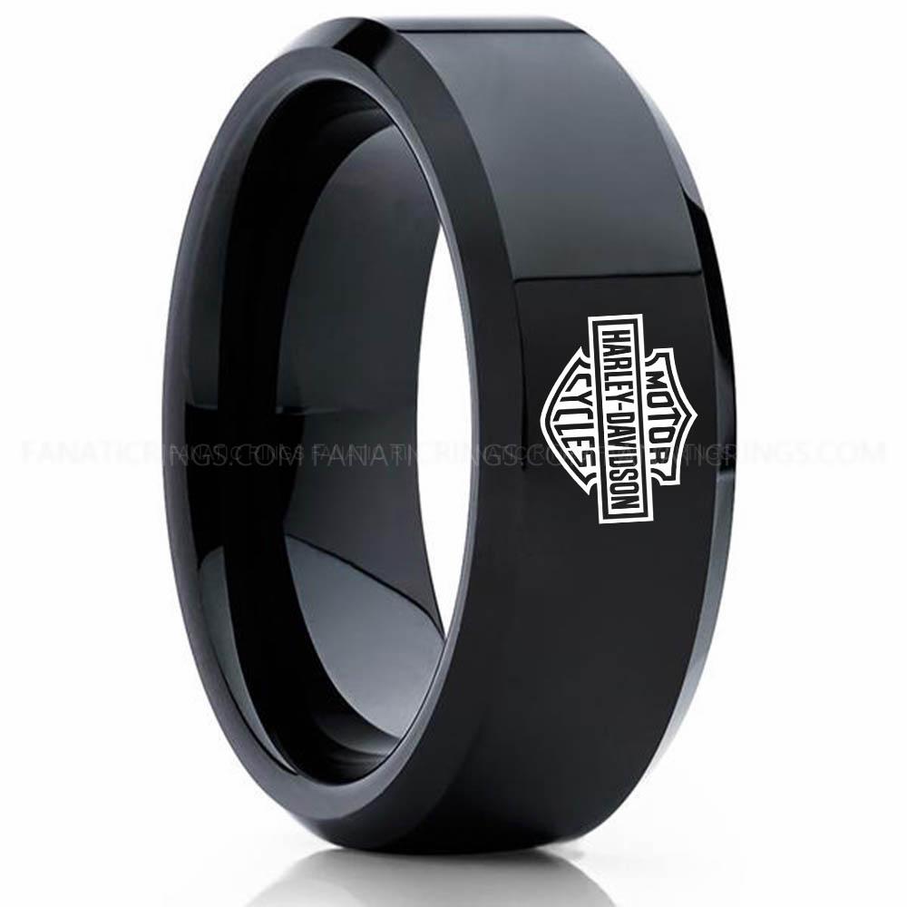 MHDC Black Harley-Davidson Ring, Harley-Davidson Motorcycle Ring, Harley-Davidson Ring, Harley-Davidson Wedding Band, Harley-Davidson Wedding Ring - Image 1