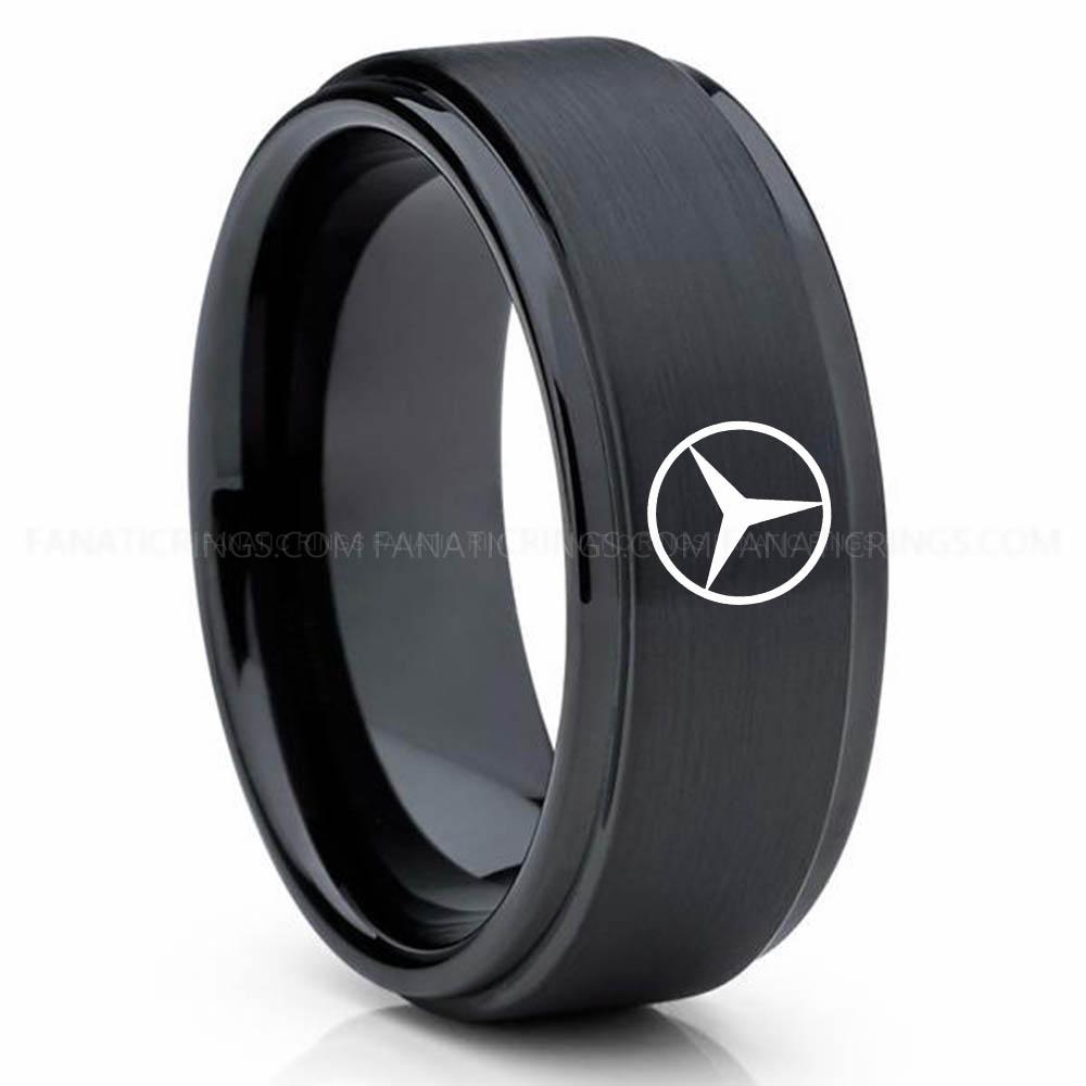 Mercedes Black (1) Mercedes Ring, Mercedes Benz Wedding Ring, Mercedes Benz Wedding Band, Mercedes Jewelry - Image 1