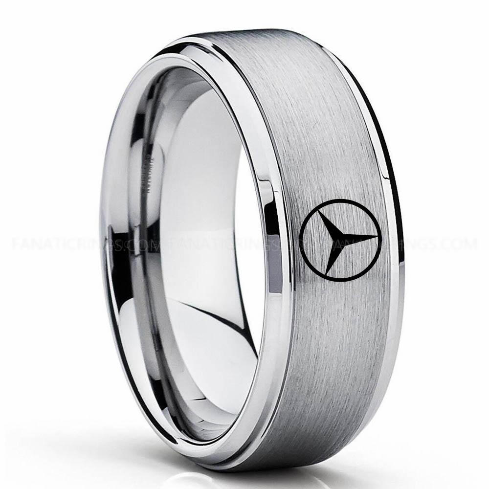 Mercedes Silver 2 (1) Mercedes Ring, Mercedes Benz Wedding Ring, Mercedes Benz Wedding Band, Mercedes Jewelry - Image 1