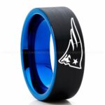 Patriots Ring, Patriots Wedding Band, Patriots Wedding Ring, Patriots Jewelry, Football Ring, Football Wedding Band