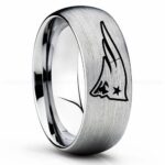 Patriots Ring, Patriots Wedding Band, Patriots Wedding Ring, Patriots Jewelry, Football Ring, Football Wedding Band