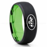 Jets Ring, Jets Wedding Band, Jets Wedding Ring, Jets Jewelry, Football Ring, Football Wedding Band