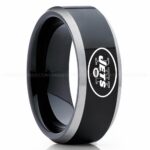 Jets Ring, Jets Wedding Band, Jets Wedding Ring, Jets Jewelry, Football Ring, Football Wedding Band