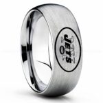 Jets Ring, Jets Wedding Band, Jets Wedding Ring, Jets Jewelry, Football Ring, Football Wedding Band