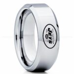 Jets Ring, Jets Wedding Band, Jets Wedding Ring, Jets Jewelry, Football Ring, Football Wedding Band