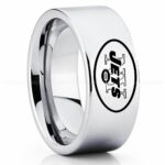 Jets Ring, Jets Wedding Band, Jets Wedding Ring, Jets Jewelry, Football Ring, Football Wedding Band