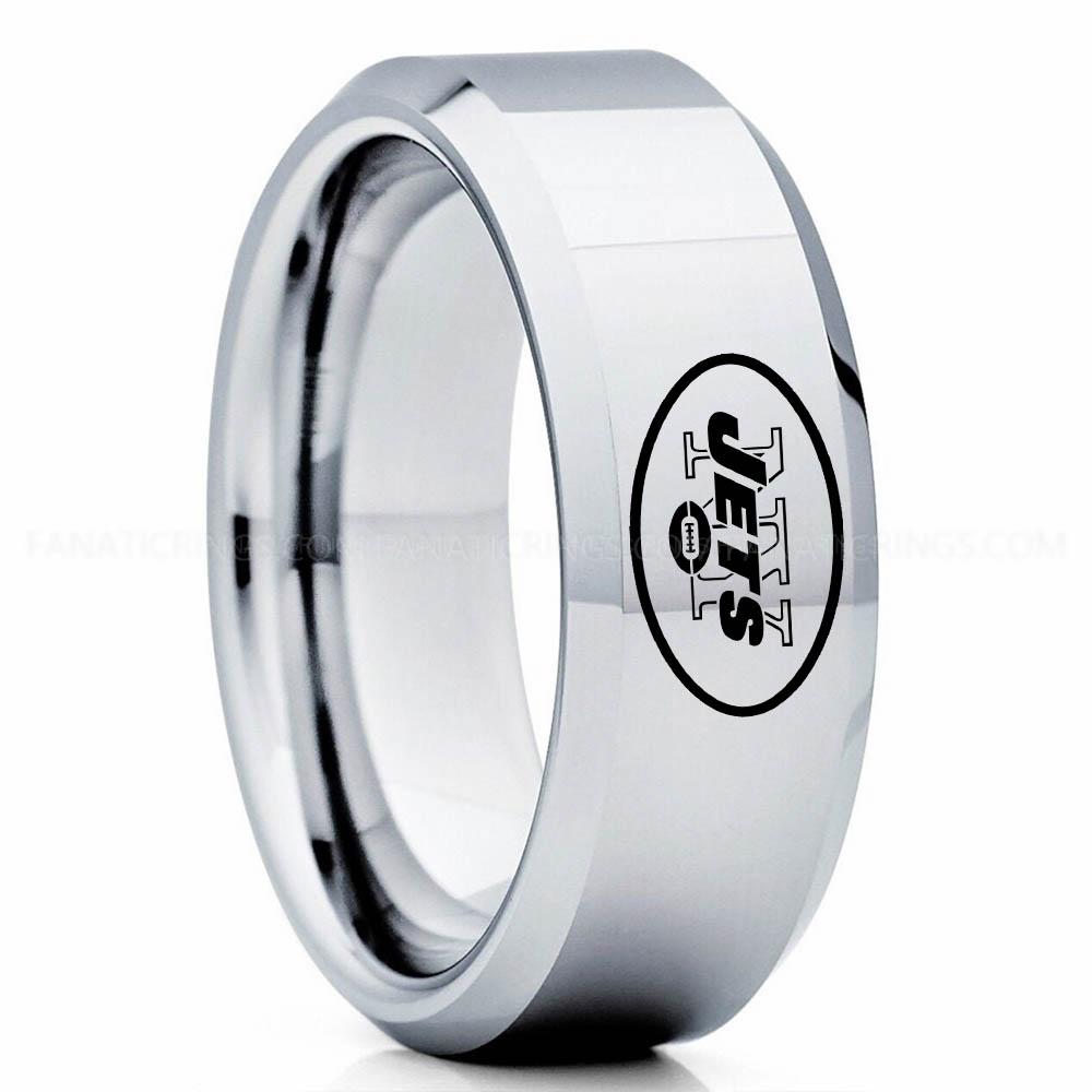 New your Jets Silver Jets Ring, Jets Wedding Band, Jets Wedding Ring, Jets Jewelry, Football Ring, Football Wedding Band - Image 1