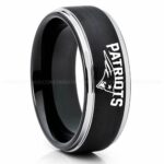 Patriots Ring, Patriots Wedding Band, Patriots Wedding Ring, Patriots Jewelry, Football Ring, Football Wedding Band