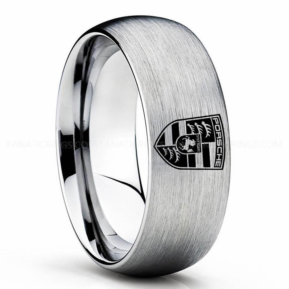 Porsche Silver Porsche Ring, Porsche Wedding Ring, Porsche Wedding Band, Porsche Jewelry, Auto Racing Ring - Image 1