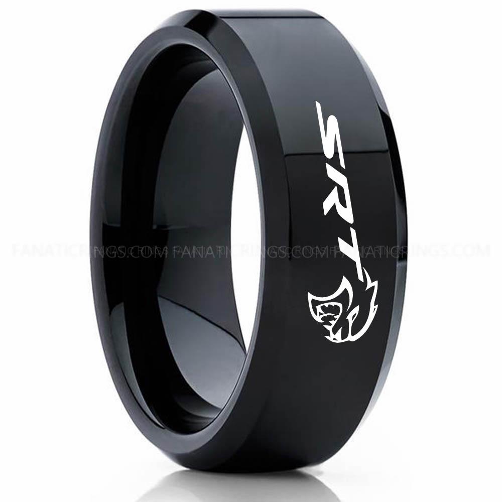 SRT Black 2 Dodge SRT Ring, Dodge SRT Wedding Ring, Dodge SRT Wedding Band, Truck Ring, Dodge SRT Jewelry - Image 1
