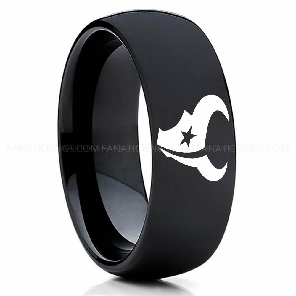 Star Head Black Texans Ring, Texans Wedding Band, Texans Wedding Ring, Texans Jewelry, Football Ring, Football Wedding Band - Image 1