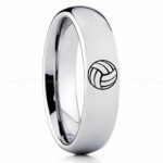 Volleyball Ring, Volleyball Wedding Band, Volleyball Wedding Ring, Volleyball Jewelry