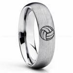 Volleyball Ring, Volleyball Wedding Band, Volleyball Wedding Ring, Volleyball Jewelry
