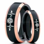 Volleyball Ring, Volleyball Wedding Band, Volleyball Wedding Ring, Volleyball Jewelry
