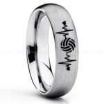 Volleyball Ring, Volleyball Wedding Band, Volleyball Wedding Ring, Volleyball Jewelry