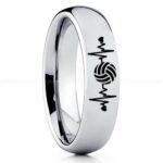 Volleyball Ring, Volleyball Wedding Band, Volleyball Wedding Ring, Volleyball Jewelry