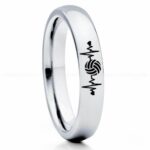 Volleyball Ring, Volleyball Wedding Band, Volleyball Wedding Ring, Volleyball Jewelry