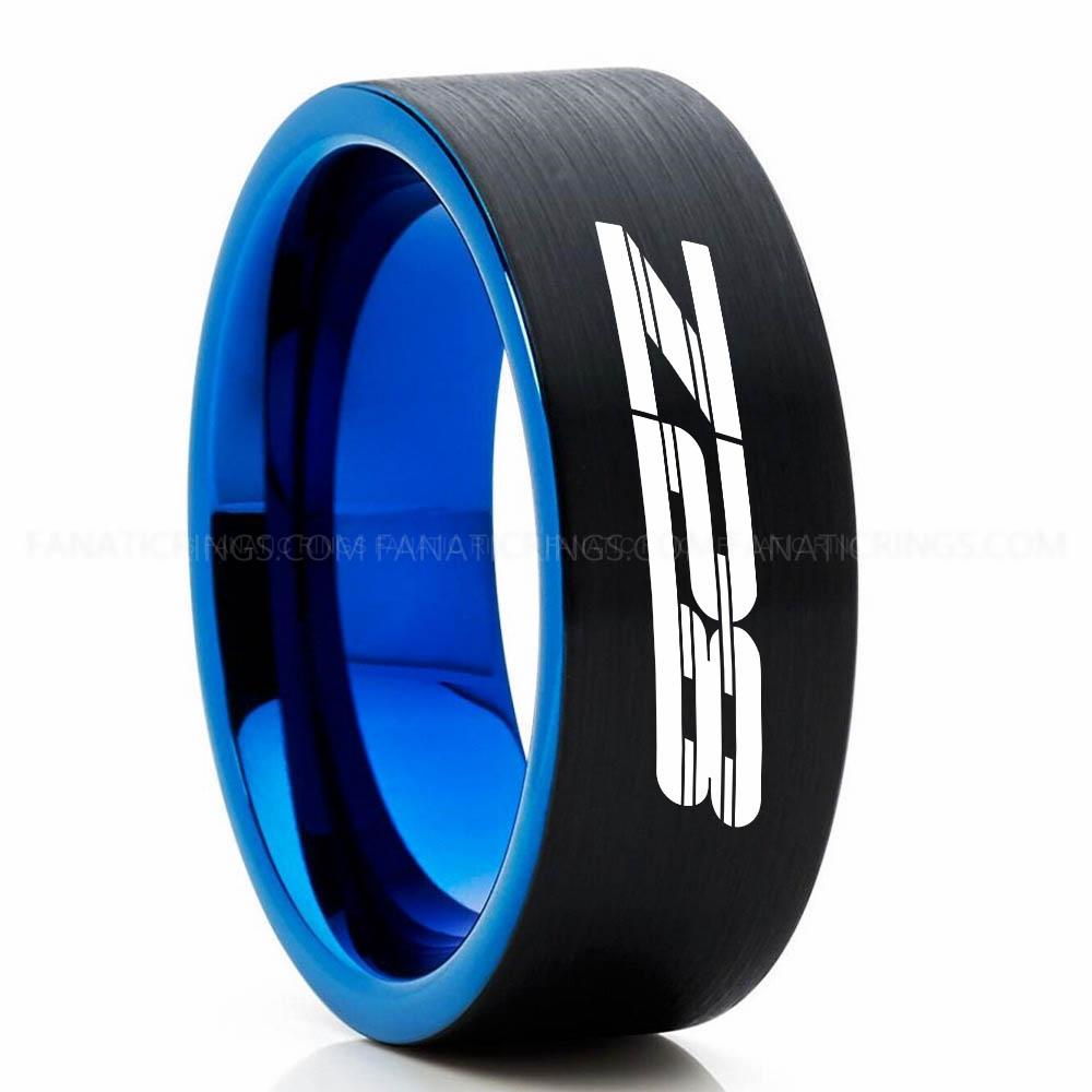 Z28 Black Blue Camaro Z28 Ring, Chevy Camaro Ring, Camaro Wedding Band, Camaro Wedding Ring, Chevy Camaro Jewelry - Image 1