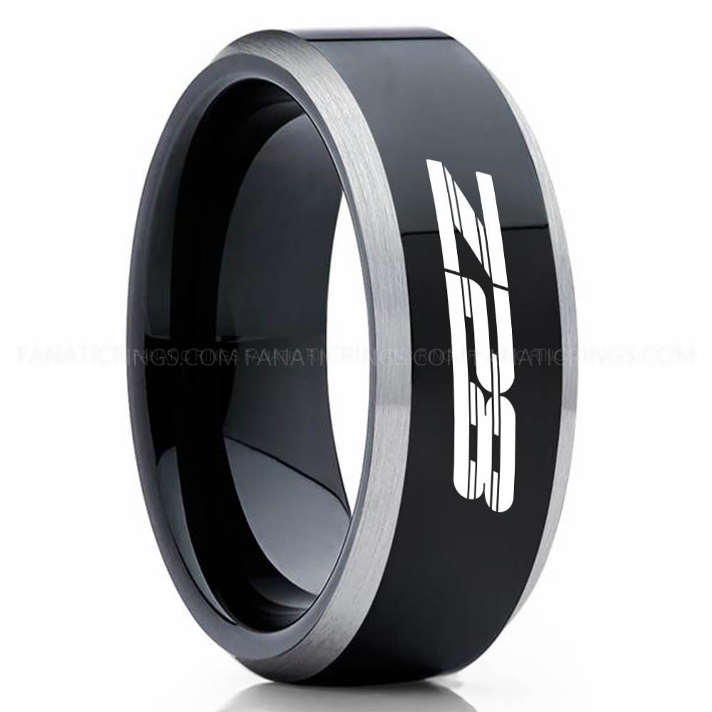 Z28 Black Silver Camaro Z28 Ring, Chevy Camaro Ring, Camaro Wedding Band, Camaro Wedding Ring, Chevy Camaro Jewelry - Image 1