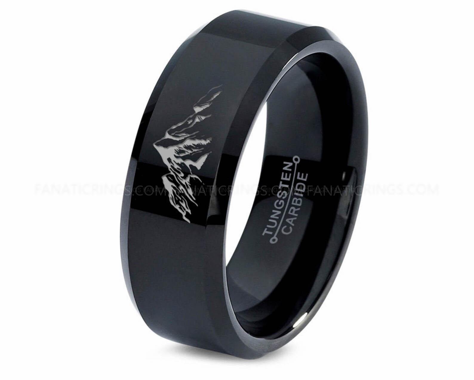 il_1588xN.4470360445_b3or Mountain Ring, Mountain Range Ring, Mountains Scene Ring, Hunting Wedding Band - Image 1
