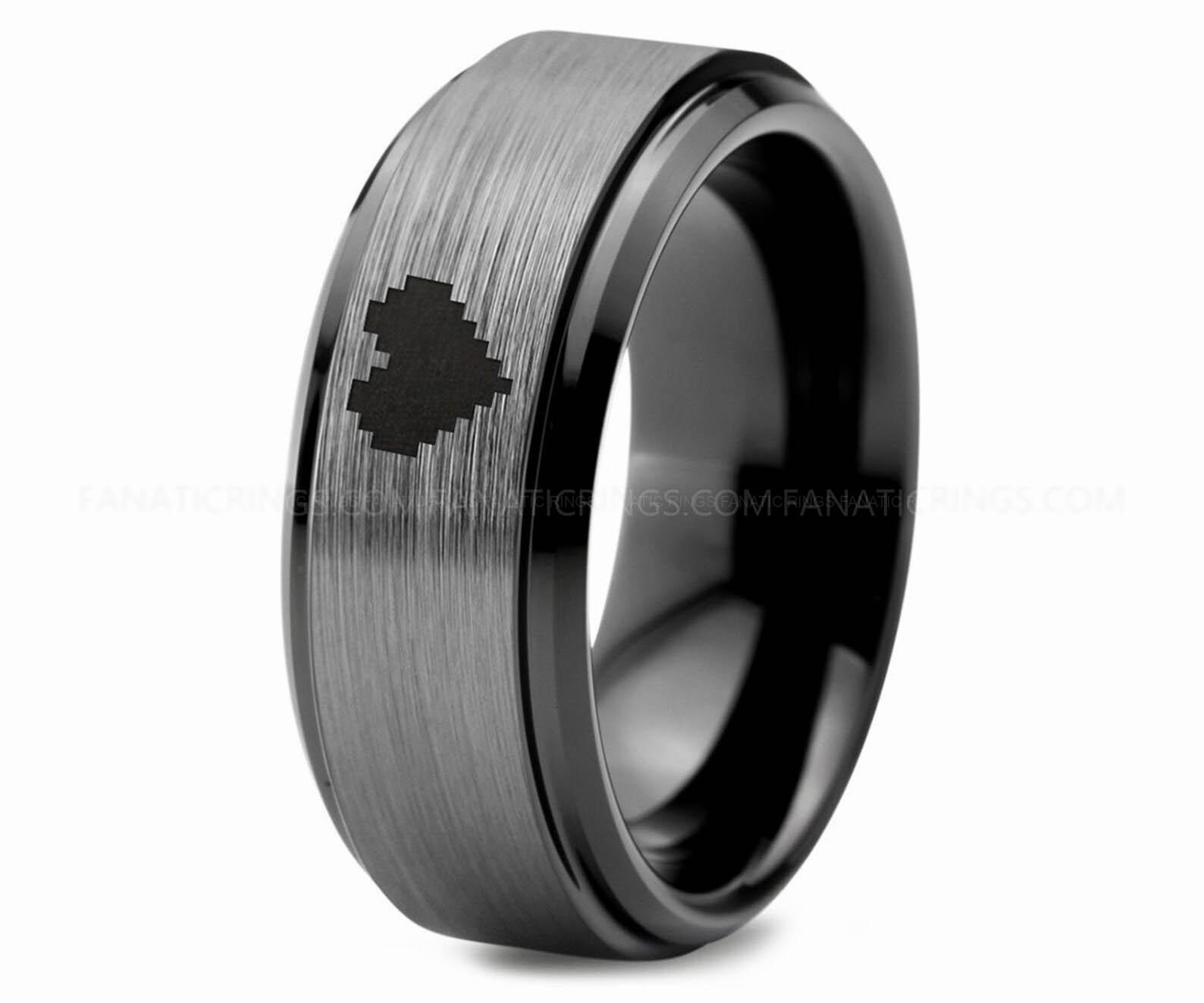 il_1588xN.4470997125_sh73 8 Bit Heart Ring, Legend of Zelda Ring, Legend of Zelda Jewelry, Zelda Wedding Band, Zelda Wedding Ring, Gamer Ring - Image 1