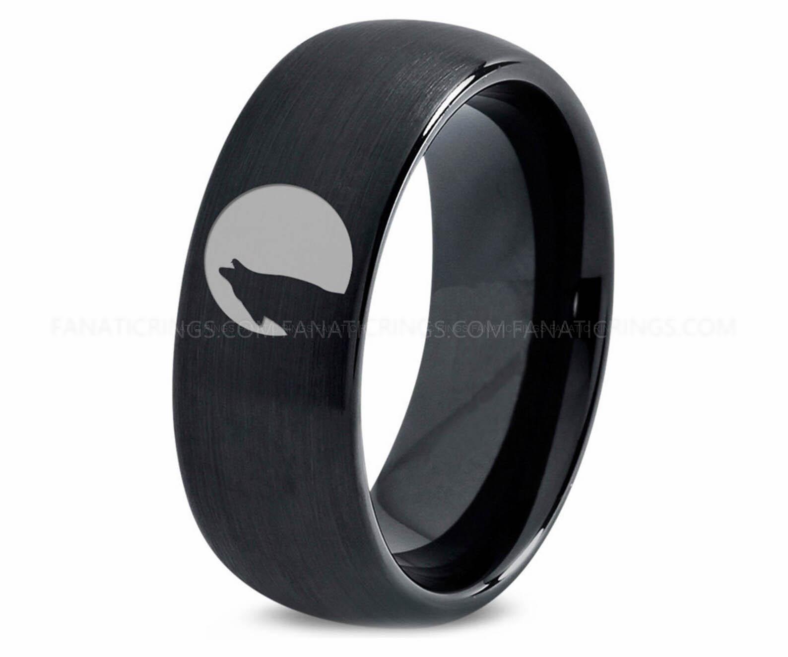 il_1588xN.4471472129_3e75 Howling Wolves Ring, Wolf Ring, Howling Wolf Ring, Howling Wolf Jewelry, Howling Wolf Wedding Band - Image 1