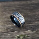 Viking Ring, Runes Ring, Nordic Ring, Norsemen Ring, Nordic Runes Ring, Black Tungsten Band