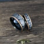 Viking Rings, Runes Ring, Nordic Rings, Norsemen Rings, Nordic Runes Rings, Black Tungsten Bands