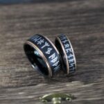 Viking Rings, Runes Ring, Nordic Rings, Norsemen Rings, Nordic Runes Rings, Black Tungsten Bands