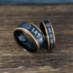 Viking Rings, Runes Ring, Nordic Rings, Norsemen Rings, Nordic Runes Rings, Black Tungsten Bands