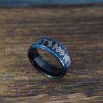 Viking Ring, Runes Ring, Nordic Ring, Norsemen Ring, Nordic Runes Ring, Black Tungsten Band