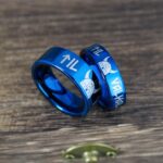 Til Valhalla Ring, Viking Ring, Runes Ring, Valknut Ring, Nordic Ring, Norsemen Ring, Nordic Runes Ring, Blue Tungsten Band - Image 4