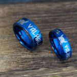 Til Valhalla Ring, Viking Ring, Runes Ring, Valknut Ring, Nordic Ring, Norsemen Ring, Nordic Runes Ring, Blue Tungsten Band - Image 5