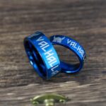 Til Valhalla Ring, Viking Ring, Runes Ring, Valknut Ring, Nordic Ring, Norsemen Ring, Nordic Runes Ring, Blue Tungsten Band - Image 6