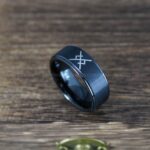 Viking Ring, Runes Ring, Nordic Ring, Norsemen Ring, Nordic Runes Ring, Black Tungsten Band