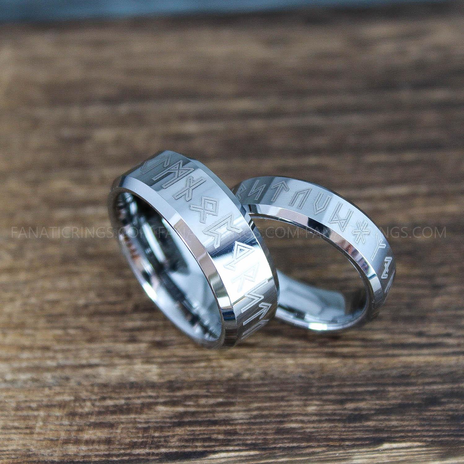 IMG_0026 Vikings Rings, Runes Rings, Nordic Rings, Norsemen Rings, Nordic Runes Rings, Couple Rings - Image 1