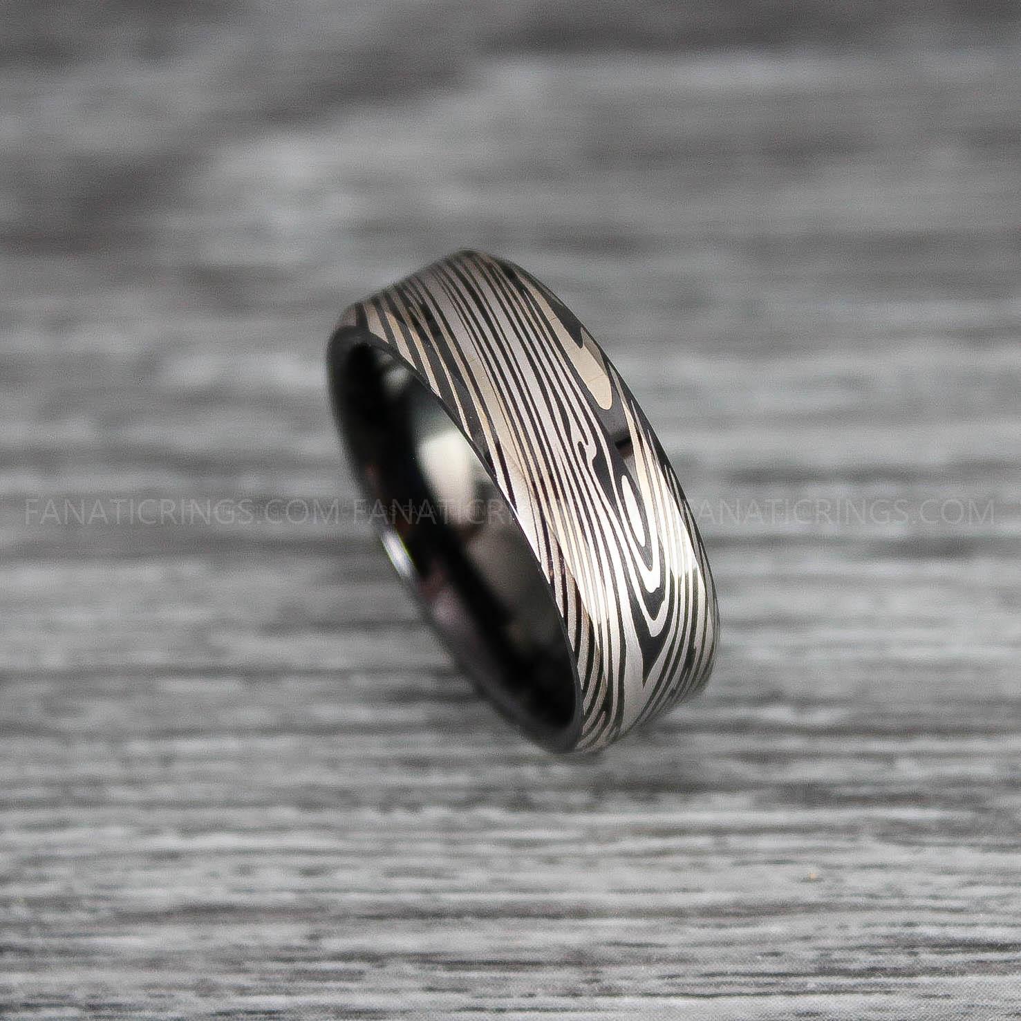 IMG_0079 Damascus Steel Ring, Damascus Steel Jewelry, Damascus Steel Wedding Ring, Damascus Steel Wedding Band - Image 1