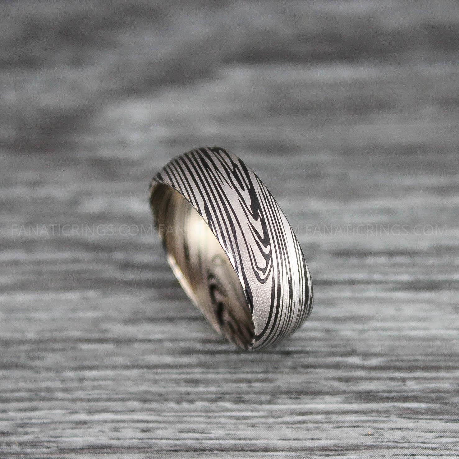 IMG_0080 Damascus Steel Ring, Damascus Steel Jewelry, Damascus Steel Wedding Ring, Damascus Steel Wedding Band - Image 1