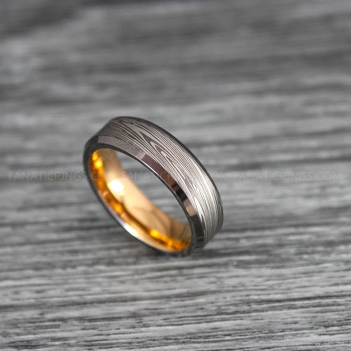 IMG_0088 Damascus Steel Ring, Damascus Steel Jewelry, Damascus Steel Wedding Ring, Damascus Steel Wedding Band - Image 1